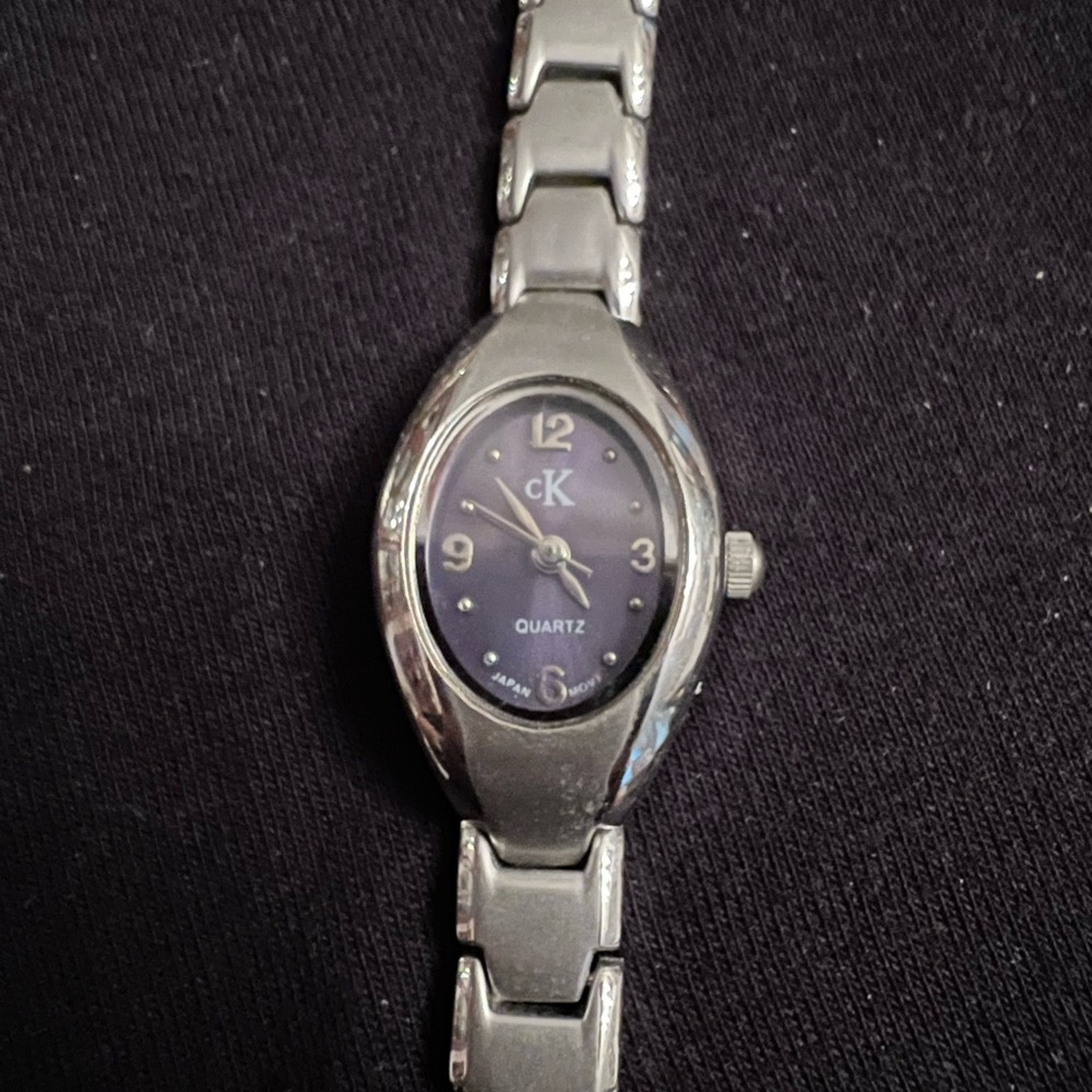 Calvin Klein oval face diver tone watch, Japan quartz movement, stainless back